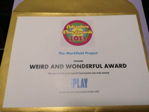 Award envelope which quotes "The rise and fall of Spongebob Squarepants was truly moving"