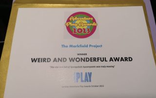 Award envelope which quotes "The rise and fall of Spongebob Squarepants was truly moving"